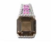 Sterling Silver/14KY Smokey Quartz/Pink Sapphire Pendant , : PSF002SQXNI