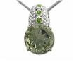Sterling Silver/14KY Green Quartz/Chrome Diopside Pendant : PSF003GQXNI