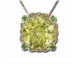 Sterling Silver/14KY Lmn Quartz/Chrome Diopside Pendant : PSF004LQXNI