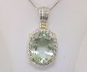 Sterling Silver/14KY Green Quartz Pendant : PSF005GQXNI