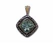 Sterling Silver/14KY Green Quartz Pendant : PSF029GQXNI