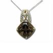 Sterling Silver/14KY Smokey Quartz Pendant : PSF031SQXNI