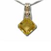 Sterling Silver/14KY Rose Gold Blue Topaz Pendant : PSF039B2XYI