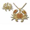 14KY Sealife Reversible Crab W/Orange Sapphire Pendant : PSL-CRABRSI