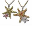 14KW/Y Starfish Orange/Yellow Sapphire/Brown Diamond Pendant : PSL-STRBRRSAI