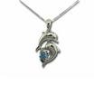 SS Blue Topaz Dolphin Pendant : PSL014B2XSI