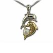SS/14KY White Pearl Dolphin Pendant : PSL014P2XNI