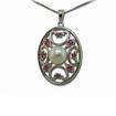 S/S Freshwater 8mm Pearl/Peridot Pendant : PSV006T2XSI