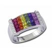 14KY Rainbow Sapphire/Diamond Ring : R20DANRSI