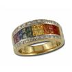 14KY Rainbow Sapphire/Diamond Ring : R20DAPRSI