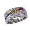 14KY Rainbow Sapphire/Diamond Ring : R20DMHRSI