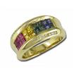 14KY Rainbow Sapphire/Diamond Ring : R20DMJRSI