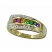 14KY Rainbow Sapphire/Diamond Ring : R25DMDRSI
