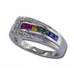 14KW Rainbow Sapphire/Diamond Ring : R25DMDRSWI