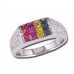14KW Rainbow Sapphire/Diamond Ring : R25DNDRSWI