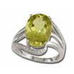 14KW Lemon Quartz/Diamond Ring : R41DFLQWI
