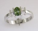 14KW Green Maine Tourmaline/Diamond Ring : R46DCMTWI