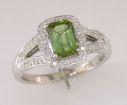 14KW Green Maine Tourmaline/Diamond Ring : R67DMBMTWI