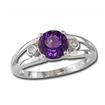 14KW Amethyst/Diamond Ring : R70DTA2WI