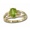 14KY Checkerboard Peridot/Diamond Ring : R86DRTCI