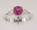 14KW Maine Pink Tourmaline/Dia Ring : RCC008MP3WI