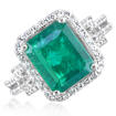 18KW Zambian Emerald/Diamond Ring : RE00100207QI