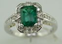18KW/Y Zambian Emerald/Diamond Ring : RE0OC100101BI