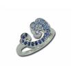 14KW Nature Gradudated Blue Sapp/Dia Tipped Open Wave Ring : RNTR-WV2DS1WI