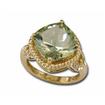 14KY Green Quartz/Diamond Ring : RPF012GQ3CI