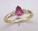 14KY Maine Pink Tourmaline/Diamond Ring : RPF018MP3CI