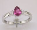 14KW Maine Pink Tourmaline/Diamond Ring : RPF018MP3WI