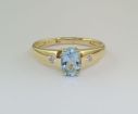 14KY Aquamarine/Diamond Ring : RPF033Q23CI