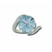 14KW Carved Flower Blue Topaz/Diamond Ring : RPF064B23WI