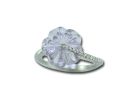 14KW Carved Flower Pink Amethyst/Diamond Ring : RPF065A23WI