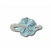14KW Carved Flower Blue Topaz/Diamond Ring : RPF065B23WI