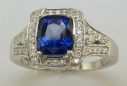 18KW Blue Sapphire/Diamond Ring : RS0CU580209QI