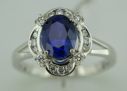 18KW Ceylon Sapphire/Diamond Ring : RSC600244QI