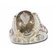 Sterling Silver/14KY Smokey Quartz/Grape Grnt Ring : RSF001SQXNI