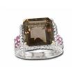 Sterling Silver/14KY Smokey Quartz/Pink Sapphire Ring , : RSF002SQXNI