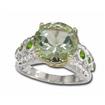 Sterling Silver/14KY Green Quartz/Chrome Diopside Ring : RSF003GQXNI