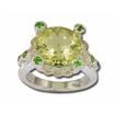 Sterling Silver/14KY Lmn Quartz/Chrome Diopside Ring : RSF004LQXNI