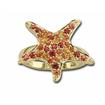 14KY Orange/Yellow Sapphire Starfish Hoop Dangle Ring : RSL006SOXCI