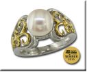SS/14KY Freshwater Pearl Ring : RSV006P2XNI