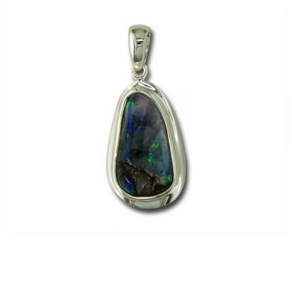 Sterling Silver Natural Boulder with Bezel Pendant