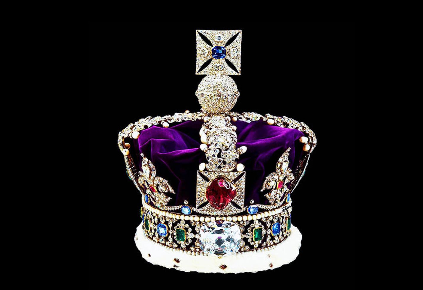 The Imperial State Crown, set with a large red spinel known as the Black Prince's Ruby