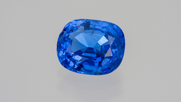 A cushion-cut cobalt blue spinel
